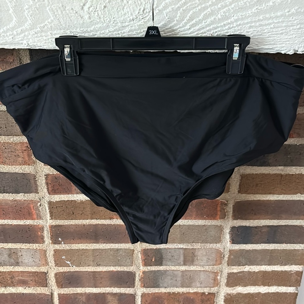 Women’s Plus Size FRESHWATER Swim Bottom, 3X (24W-26W), Black